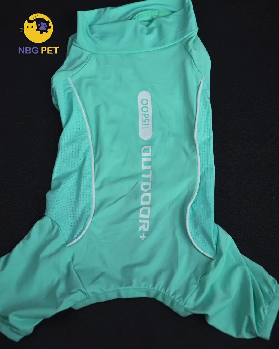 Turquoise lightweight cooling dog suit by NBG Pet