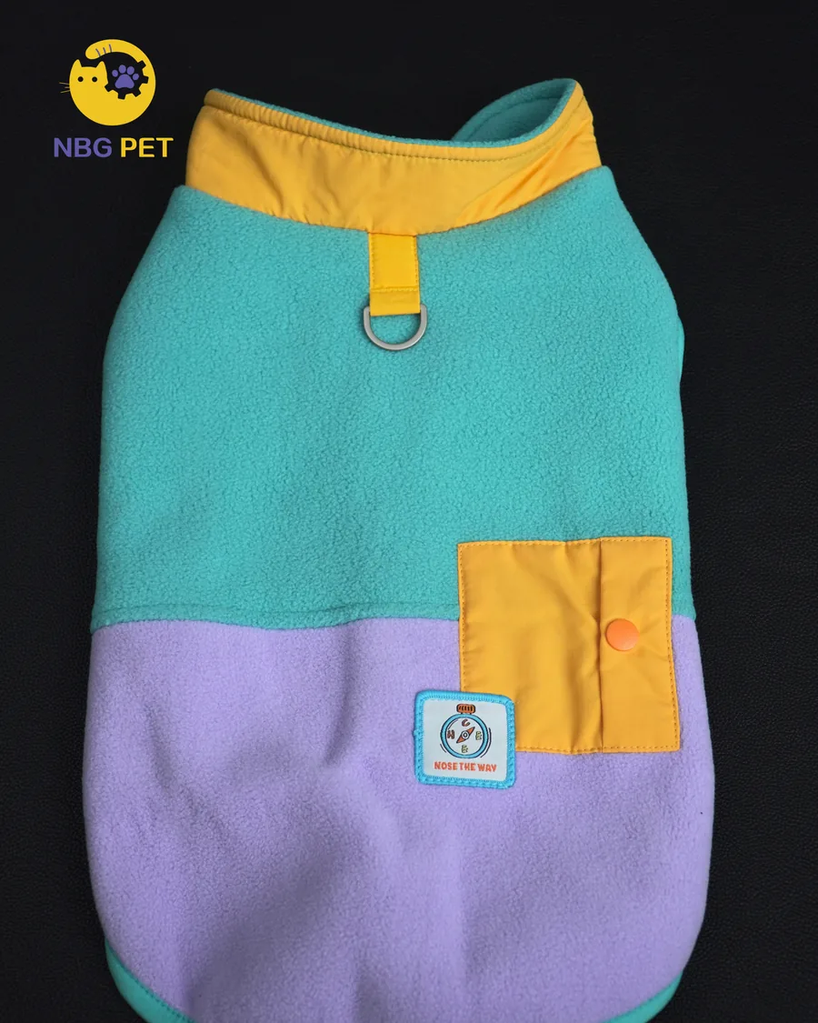 Color-block fleece dog vest by NBG Pet