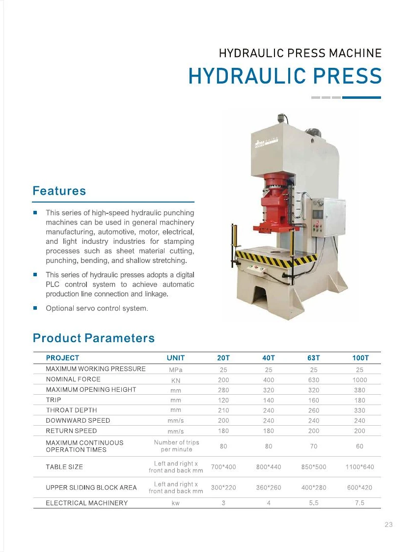 High-Speed Hydraulic Press catalog reference